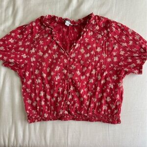 Floral Button-Up Blouse